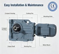 Moteur à engrenages hélicoïdaux JIANMING, rapport 2:1, vitesse d'entrée 1500 tr/min, 5 CV, ODM, arbre vertical plein, garantie 1 an, réducteur de vitesse
