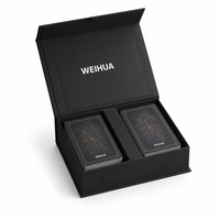 Boîte d'emballage en papier personnalisée noire de luxe avec logo magnétique pour cartes TCG, boîte cadeau VIP pour cartes de collection et cartes de crédit