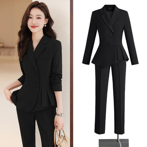 Women's Suit <b>Set</b> 2024 New Style Professional Attire <b>Office</b> Lady Three Quarter Sleeve Polyester Anti-Wrinkle Autumn Wear - Product Image 2