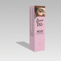 INKLUSH Brow Dlite Teinture liquide pour sourcils brun moyen 15ml Semi-permanente longue durée à base de plantes imperméable double embout épaississant