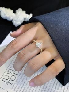 Teardrop <span class=keywords><strong>Pear</strong></span>-shaped phòng thí nghiệm tạo ra Kim Cương của phụ nữ vòng hợp thời trang đính hôn phong cách vvs rõ ràng D màu 18K Rắn vàng IGI chứng nhận - Product Image 2