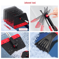 Kit de brosse à neige détachable, balai à neige et grattoir à glace, ensemble de déneigement d'urgence pour voiture, camping, jardin, activités de plein air