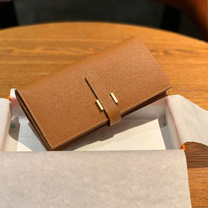 Zenos Unisex Palm Grain Leather Long Wallet Gold <b>Buckle</b> Top Grain Cowhide Business Suit <b>Clip</b> Cash Card Holder - Product Image 1