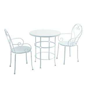 Mobilier <span class=keywords><strong>de</strong></span> café <span class=keywords><strong>blanc</strong></span> vintage bon marché Ensemble table et chaises <span class=keywords><strong>de</strong></span> <span class=keywords><strong>jardin</strong></span> en métal en <span class=keywords><strong>fer</strong></span> <span class=keywords><strong>forgé</strong></span> - Product Image 3