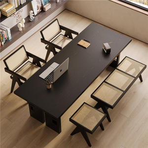 <span class=keywords><strong>Escritorio</strong></span> Moderno de Madera Maciza para Hogar u Oficina, <span class=keywords><strong>Escritorio</strong></span> Negro para Sala de Estar, Trabajo, Computadora, Lectura, Estudio, Caligrafía - Product Image 3