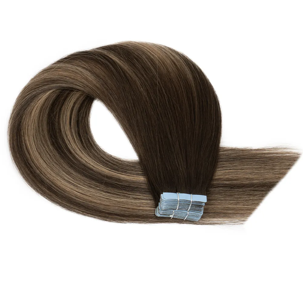 Wholesale Custom Piano Color Cuticle Aligned Virgin Tape In 100% Human Hair Extension Ombre Tape In Human Hair Extensions