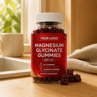 Sans colorants artificiels, haute puissance, supplément de bisglycinate chélaté à croquer, gommes de glycinate de magnésium