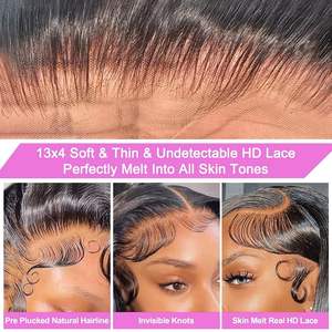 Perruque courte sans colle en cheveux humains vierges vietnamiens, qualité 15A, super double tirage, fermeture transparente HD 13x4, lisse et droite - Product Image 5