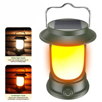 Lanterne solaire portable vintage pour le camping, rechargeable par USB, lumière LED chaude pour le jardin, l'extérieur, la tente, la randonnée, la pêche