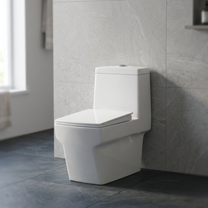 Inodoro de doble descarga de cerámica de una pieza, monobloque, tanque oculto, trampa cuadrada P/S, uso interior/exterior, lavabo de fabricantes chinos - Product Image 1