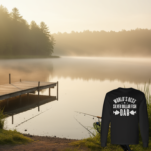 World's Best Silver Dollar Fish Dad Long Sleeve <b>T</b>-<b>Shirt</b> - Product Image 3
