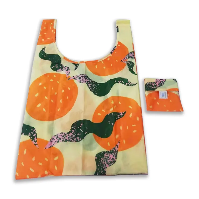 Gepersonaliseerde Custom Gedrukt Mode Opvouwbare Polyester Boodschappentas Gebruikt Voor Verpakking Kleding Vruchten En Etc