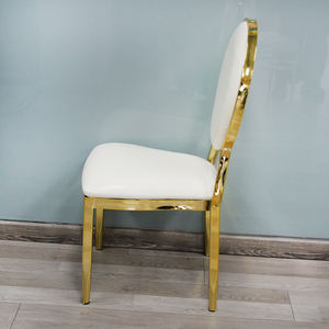 Chaise de luxe en métal avec coussins conception de chaise de banquet en acier inoxydable pour les hôtels mariages fêtes salon utilisation - Product Image 3