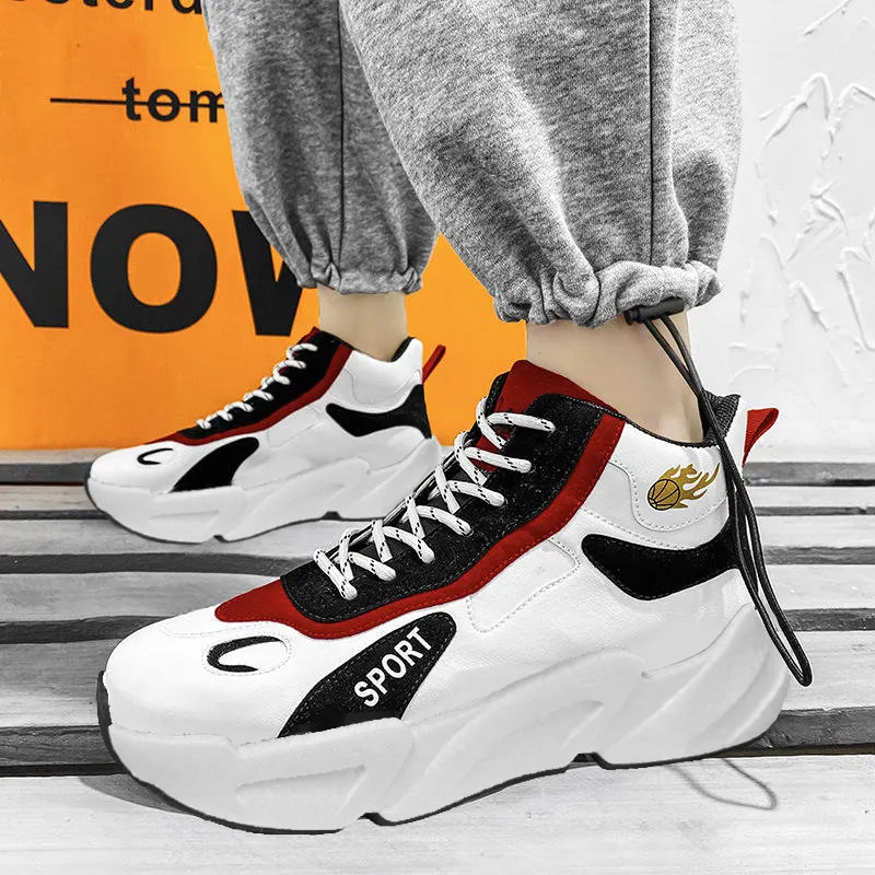 2024 primavera scarpe da basket da uomo alte da uomo Casual sport in stile alla moda scarpe in pelle alla moda per gli uomini