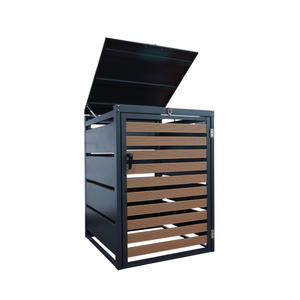 Contenedor de <span class=keywords><strong>basura</strong></span> con efectos de madera personalizado, estructura KD de acero de 240L, caja de tapa de cubo de <span class=keywords><strong>basura</strong></span> de 1 <span class=keywords><strong>puerta</strong></span> - Product Image 4