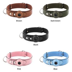 Harga grosir kompetitif kerah anjing kulit PU lembut dengan pegangan Tag udara tekan panas mudah untuk disesuaikan untuk pelatihan anjing - Product Image 5