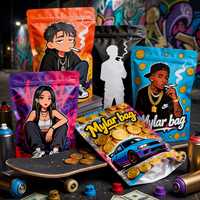 Bolsa de Mylar Negra Mate de 3.5g a Prueba de Olores, Bolsa de Mylar Personalizada para Empaque de Hierbas Secas, Bolsa para Galletas y Dulces de 1/8, 1/4, 1/2oz, Fabricante OEM ODM