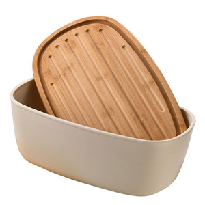 Boîte à pain domestique <span class=keywords><strong>de</strong></span> grande capacité, en matériau durable <span class=keywords><strong>de</strong></span> haute qualité, avec une forte stabilité, design surélevé avec couvercle en bambou - Product Image 1