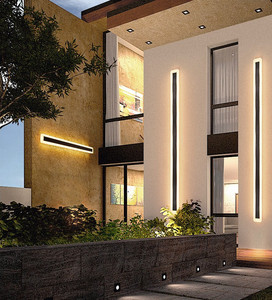 Đèn tường ngoài trời hiện đại, kiểu thanh dài, chống nước IP65, ánh sáng trắng ấm 3000K, đèn gắn tường ngoài trời LED dài - Product Image 3