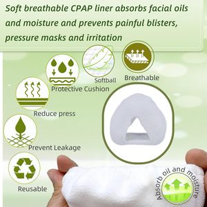 Coussinets doux et fins pour <span class=keywords><strong>masque</strong></span> nasal <span class=keywords><strong>CPAP</strong></span> N20 blanc, absorbant les huiles et l'humidité, réduisant les rougeurs, confort amélioré - Product Image 2