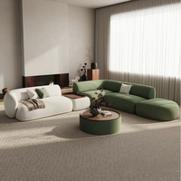 Ensemble de canapés en tissu de style italien minimaliste, luxe léger, pour salon, salon de beauté, gîte, espace de repos, réception, design incurvé créatif