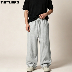 Pantalones Balloon OEM/ODM para Hombre, Gris Jaspeado, con Cordón, Pierna Ancha, Oversize, Estilo Urbano, Venta al por Mayor a Granel - Product Image 5
