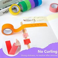 Ruban adhésif PVC coloré, Washi, papier crépon fin, adhésif en caoutchouc lavable, surface inscriptible pour l'étiquetage et le codage couleur DIY