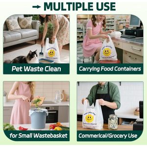 Bolsas de Plástico para Camisetas, 0.8 Mil, 100 Unidades, Material Reciclado, Bolsas de Compras con Asas - Product Image 5
