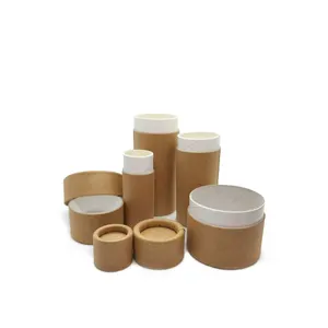Brand Design Biodegradable Packaging Cardboard Push Up Deodorant Stick Containers White Black Brown Kraft Lip Balm Paper Tube