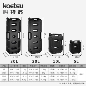 Koetsu Black Car Fuel Tank 250304 With Self Locking Design For Emergency Use - Product Image 5