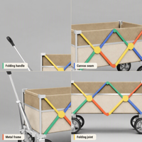 Chariot de camping pliable personnalisé OEM ODM, couleur, taille du cadre et revêtement en tissu personnalisables, chariot utilitaire de camping robuste, vente en gros