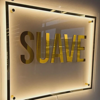 Panneau lumineux LED rond en acrylique personnalisé, lettres 3D dorées, panneau mural adapté aux zones de réception des salons de beauté, spas