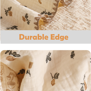 Hot Sale Soft Woven Floral Double Layer Cotton Muslin Baby Blanket Thick Quilt <strong>Neutral</strong> <strong>Throw</strong> - Product Image 5