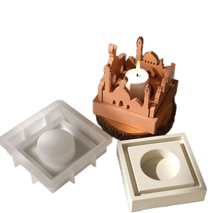 Molde de Silicona Ecológico para Base de Vela con Forma de Castillo Creativo para Pascua, Decoración Artesanal para Calentar Cera Aromática - Product Image 1