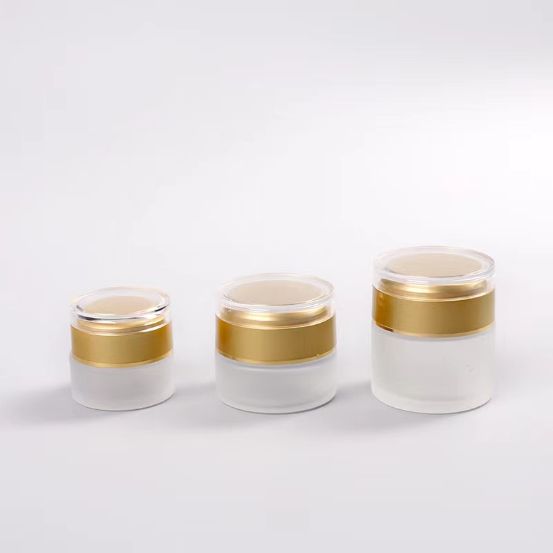 20 г 30 г 50 г Акриловая косметическая упаковка для банок для крема и косметических контейнеров из морозного стекла стеклянная банка для крема для макияжа Золотая