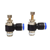 SL4 6 8 10 12mm erkek konu M5 1/8 1/4 3/8 1/2 hızlı hızlı bağlantı hava hızı kelebek vana pnömatik uydurma