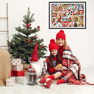 Puzzles de Noël pour adultes <span class=keywords><strong>1000</strong></span> pièces Animaux <span class=keywords><strong>Chien</strong></span> Puzzles Compte à rebours Calendrier Animal Noël Puzzles - Product Image 6