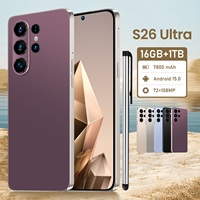 Teléfonos Inteligentes Desbloqueados al por Mayor, S26 Ultra con Lápiz Óptico, Pantalla de 7.3 Pulgadas, Doble SIM, Deca Core, 16GB+1TB, 5G