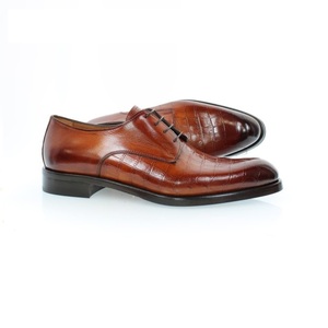 FLECS Brand Derby Men's Shoes Durable Italian <b>Leather</b> with Cocco Inserts Fashionable Lace-Up Closure Type - Product Image 1