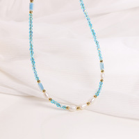 Bijoux faits à la main en perles d'eau douce naturelles bleues, design de niche, luxe léger, cadeau pour femmes, filles, mères, épouses, petites amies