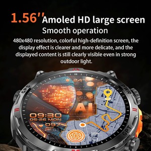 Montre connectée sport homme 100+ fonctions, écran AMOLED, moniteur de fréquence cardiaque, appels Bluetooth, GPS, suivi d'activité, robuste, étanche IP68, pour extérieur, marque privée - Product Image 3