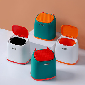 Sanbei Mini Desktop Trash Can With Lid Square Shape Indoor Use 300g Wastebasket For <b>Desk</b> Bedside Coffee Table - Product Image 5