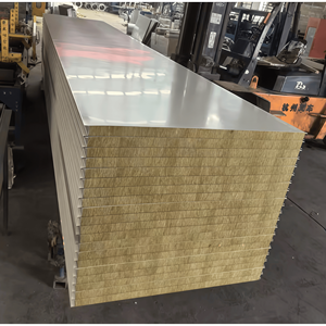 Paneles Sándwich de Lana de Roca Metálica Ignífuga de Alta Calidad de 100 mm para Techos de Almacenes y Aislamiento de Paredes en Proyectos de Ingeniería - Product Image 4