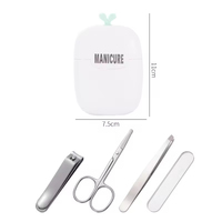 Ensemble de manucure populaire JM, 4 pièces, ensemble de ciseaux à ongles avec un design mignon et plat, pour la manucure à domicile et la coupe des ongles, logo personnalisable