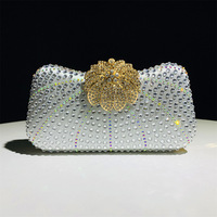 Nouvelles pochettes de soirée luxueuses pour femmes, petites, personnalisées, en or et argent, avec strass et perles, pour fêtes et mariages