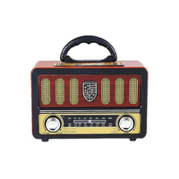 Multifunktionales Vintage-Holzradio mit BT MP3-Player und FM AM SW-Bändern, Tragbares Retro-Radio für Draußen und Zuhause