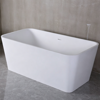 Baignoire autoportante rectangulaire en acrylique, grande capacité, idéale pour les hôtels