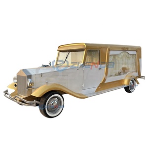 Classic White and Gold Funeral Hearse New Customised High Quality Electric Funeral Hearse Cart Special Transportation - Product Image 1