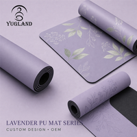 Tapis de yoga en PU lisse Yugaland, directement de l'usine, 183*68cm, tapis d'entraînement naturel pour la vente en gros aux salles de sport professionnelles