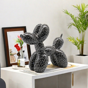 Adornos de perros inflables americanos, artesanías de resina deslumbrantes con grafitis creativos, decoraciones para la entrada del hogar, sala de estar y vitrina de vinos - Product Image 4